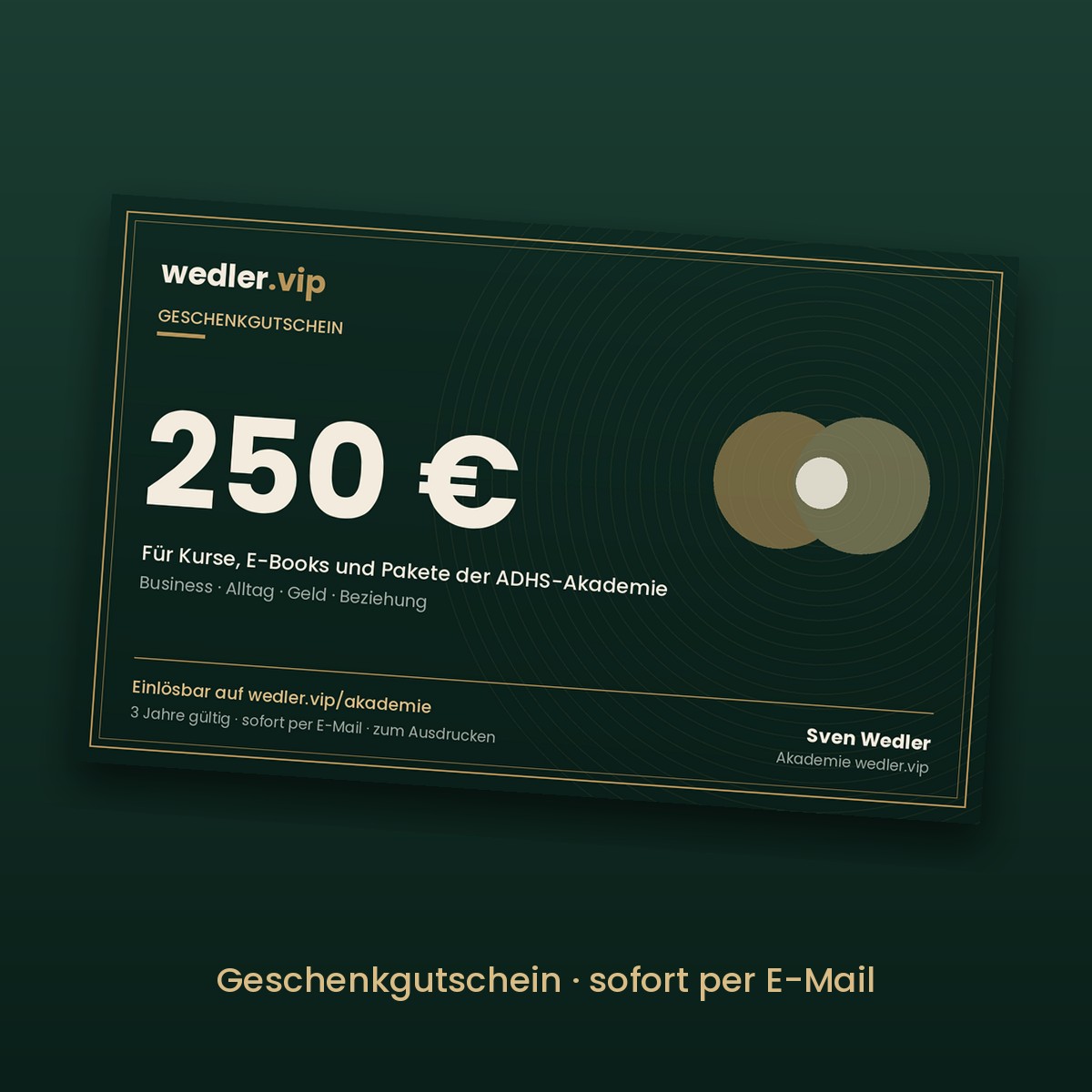 Shopbild: 250 Euro Geschenkgutschein der ADHS-Akademie