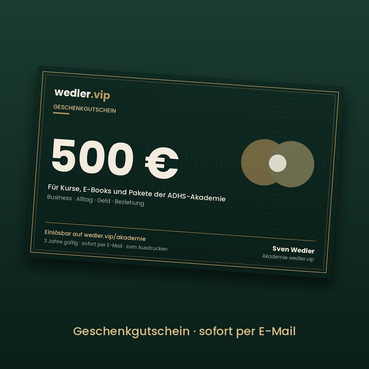 Shopbild: 500 Euro Geschenkgutschein der ADHS-Akademie