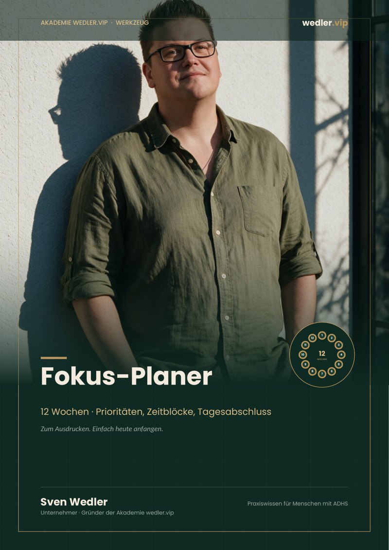 Cover: Fokus-Planer (Druckvorlage, PDF, 12 Wochen)
